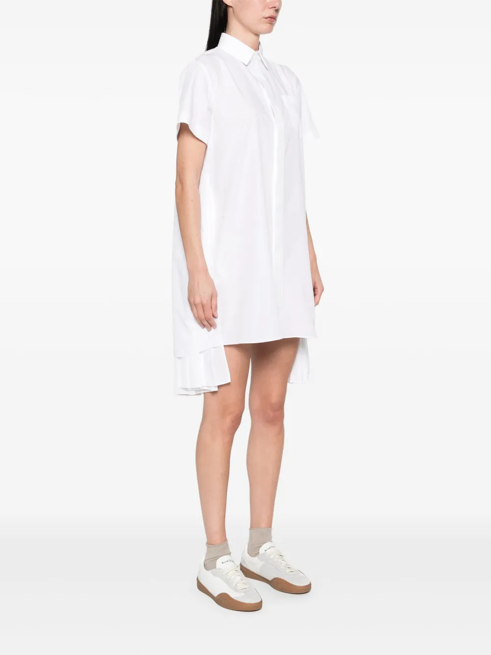 sacai Geplooide blousejurk Wit