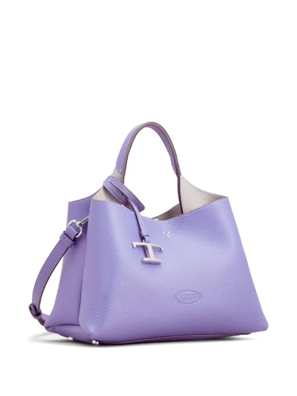 送料関税込み♪【TOD'S】T Timeless Charm small tote bag Tod's T Timeless-charm Tote Bag | Purple | FARFETCH