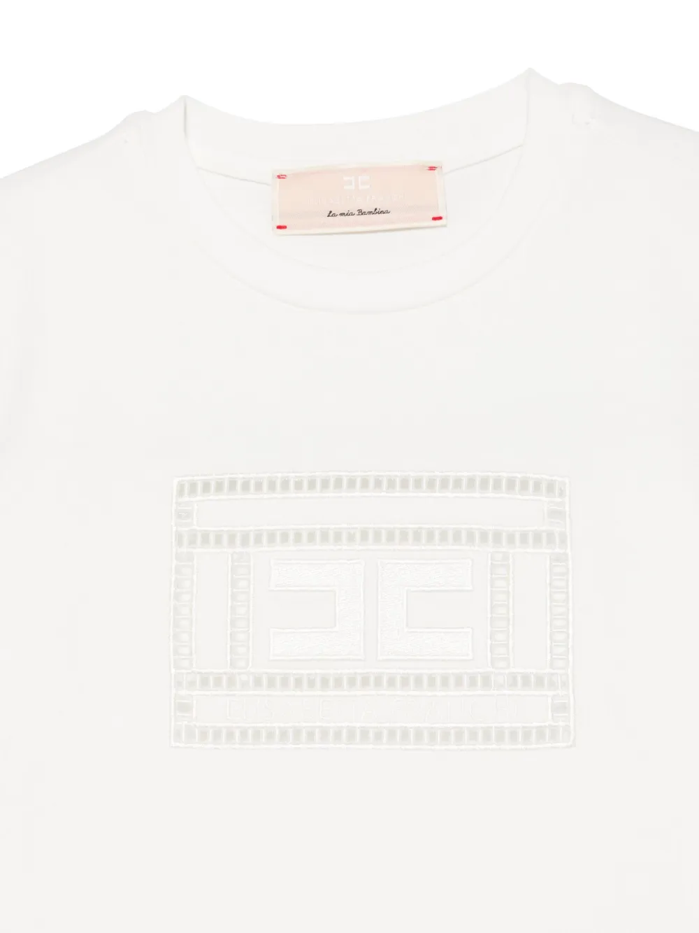 Elisabetta Franchi La Mia Bambina T-shirt met geborduurd logo Wit