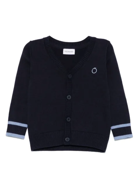 TRUSSARDI JUNIOR cárdigan con logo bordado