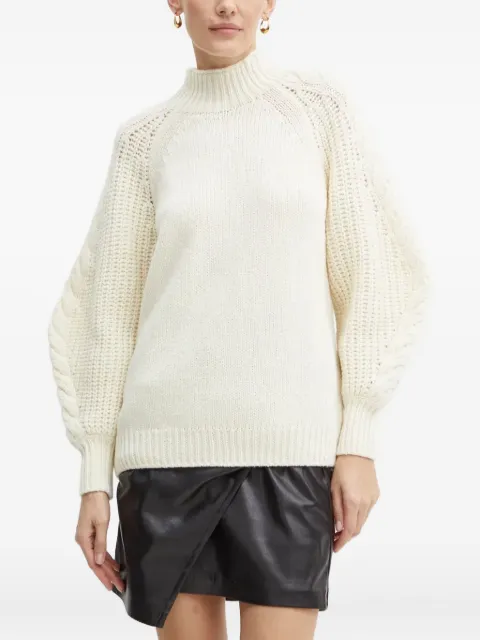 LUISA SPAGNOLI cable-knit balloon-sleeve sweater 
