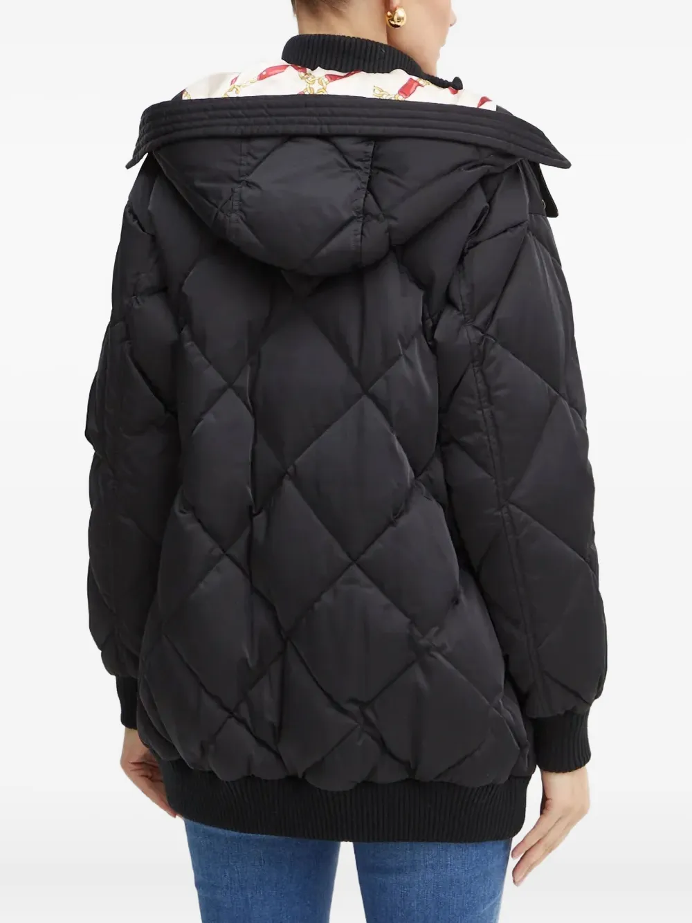 Luisa Spagnoli Quilted Hooded Jacket In Black