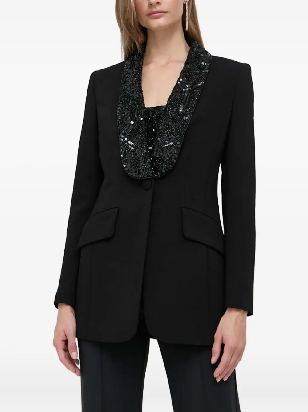 embellished shawl-lapels blazer