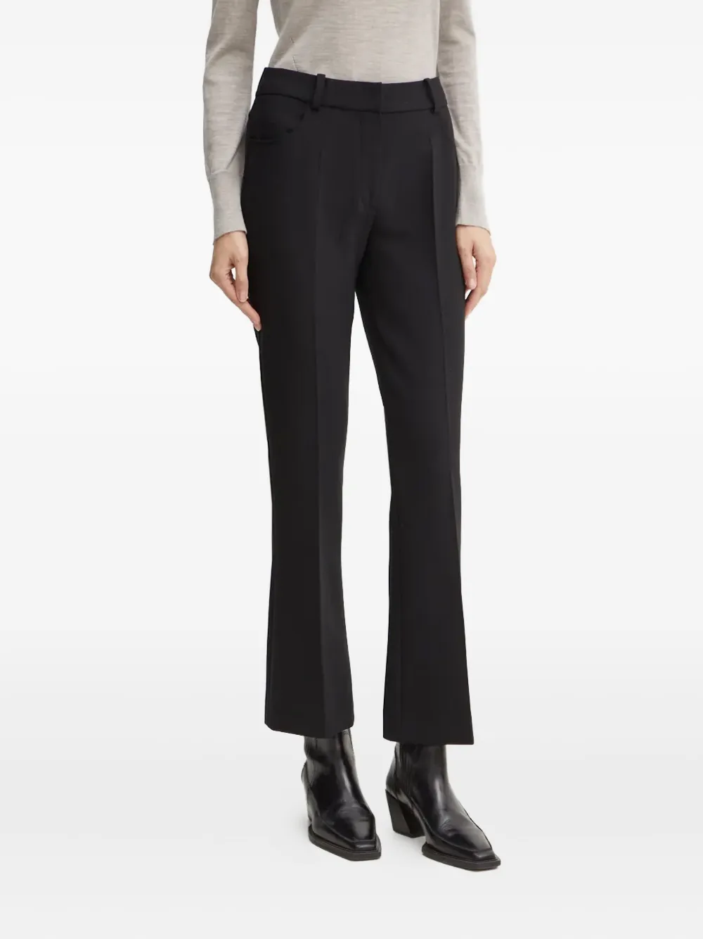Luisa Spagnoli Cropped Trousers In Black