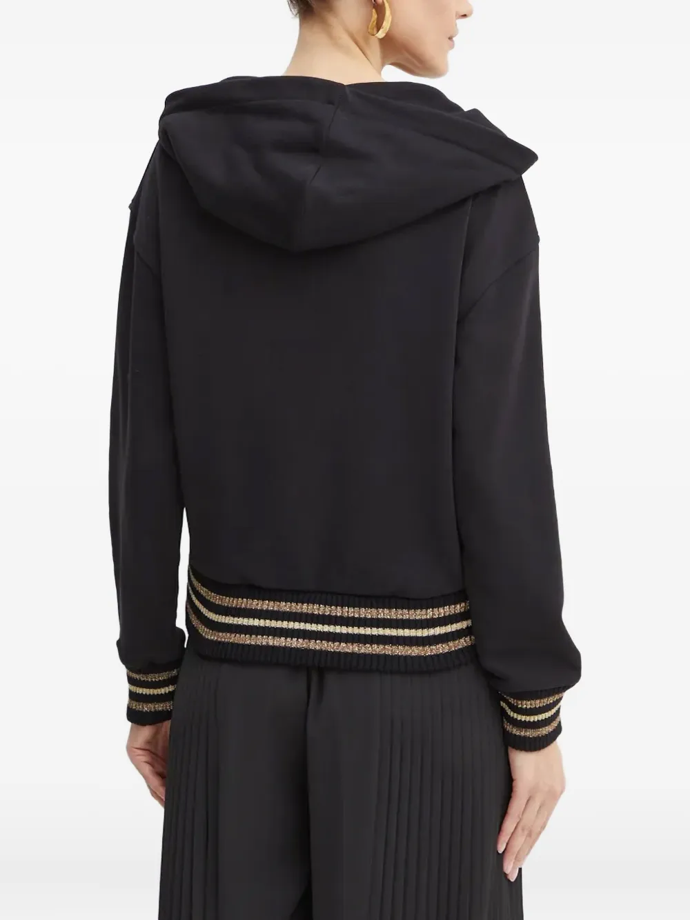 Luisa Spagnoli Logo Hoodie In Black