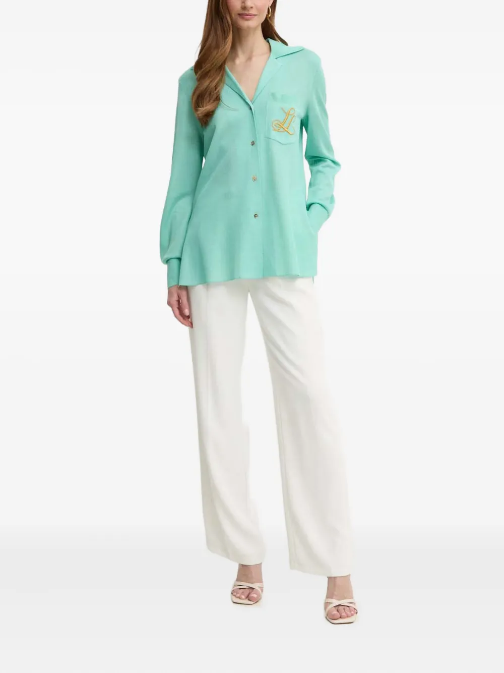 LUISA SPAGNOLI embroidered pocket shirt - Groen
