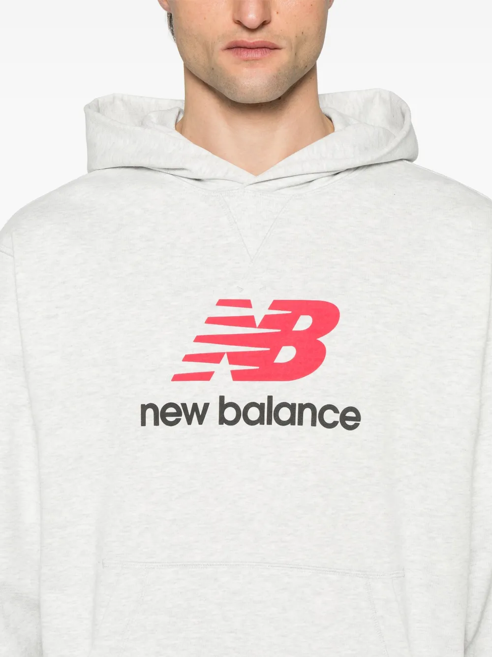 Shop New Balance Athletics Logo Hoodie In Grey