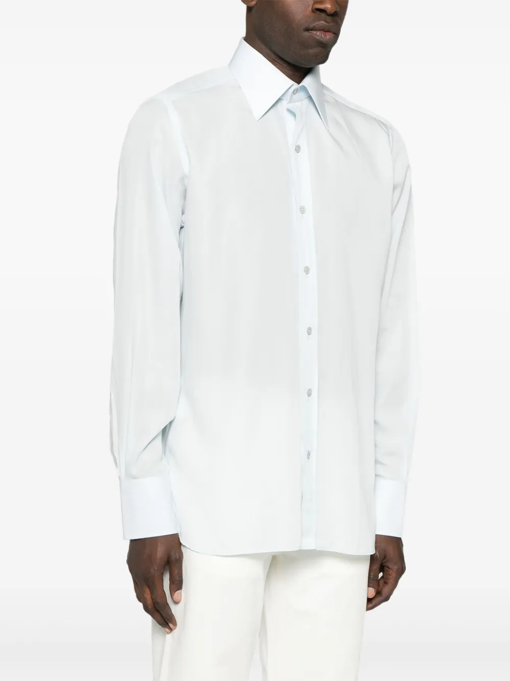 TOM FORD Overhemd met puntige kraag Blauw