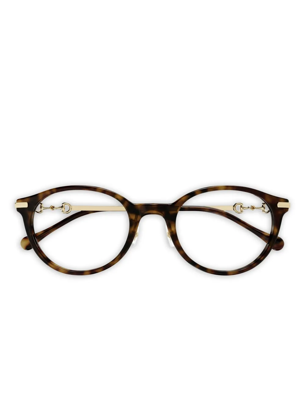 Gucci Eyewear Occhiali tondi con morsetto - Marrone