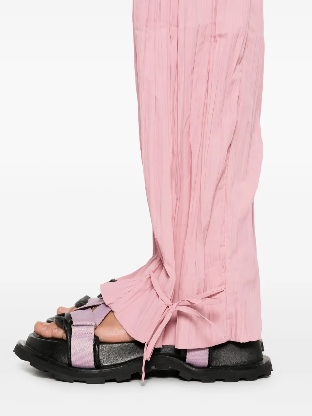 Shop Stine Goya Tie-fastening Loose Trousers In Pink