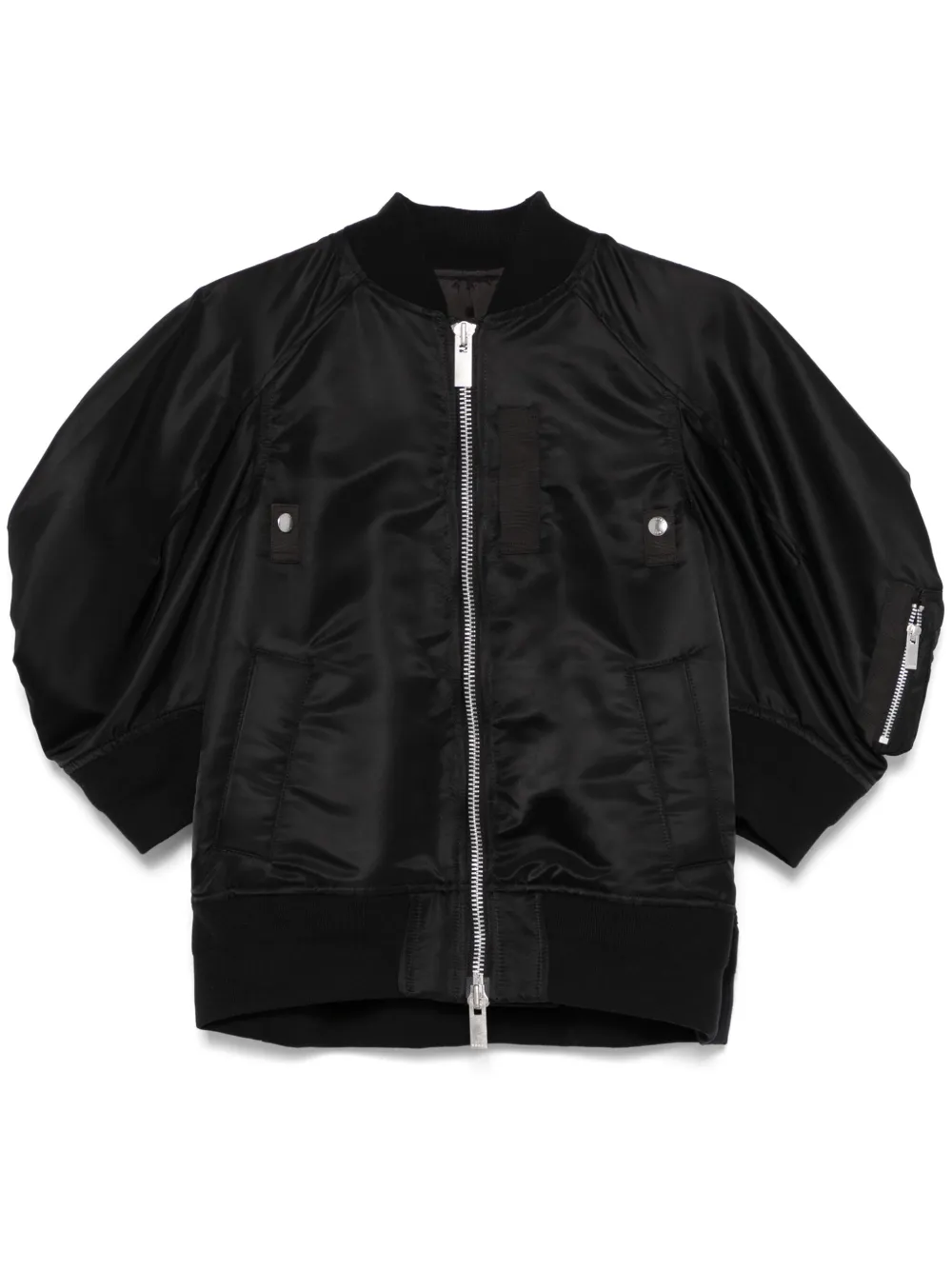 Sacai Bomberjack met korte mouwen Zwart