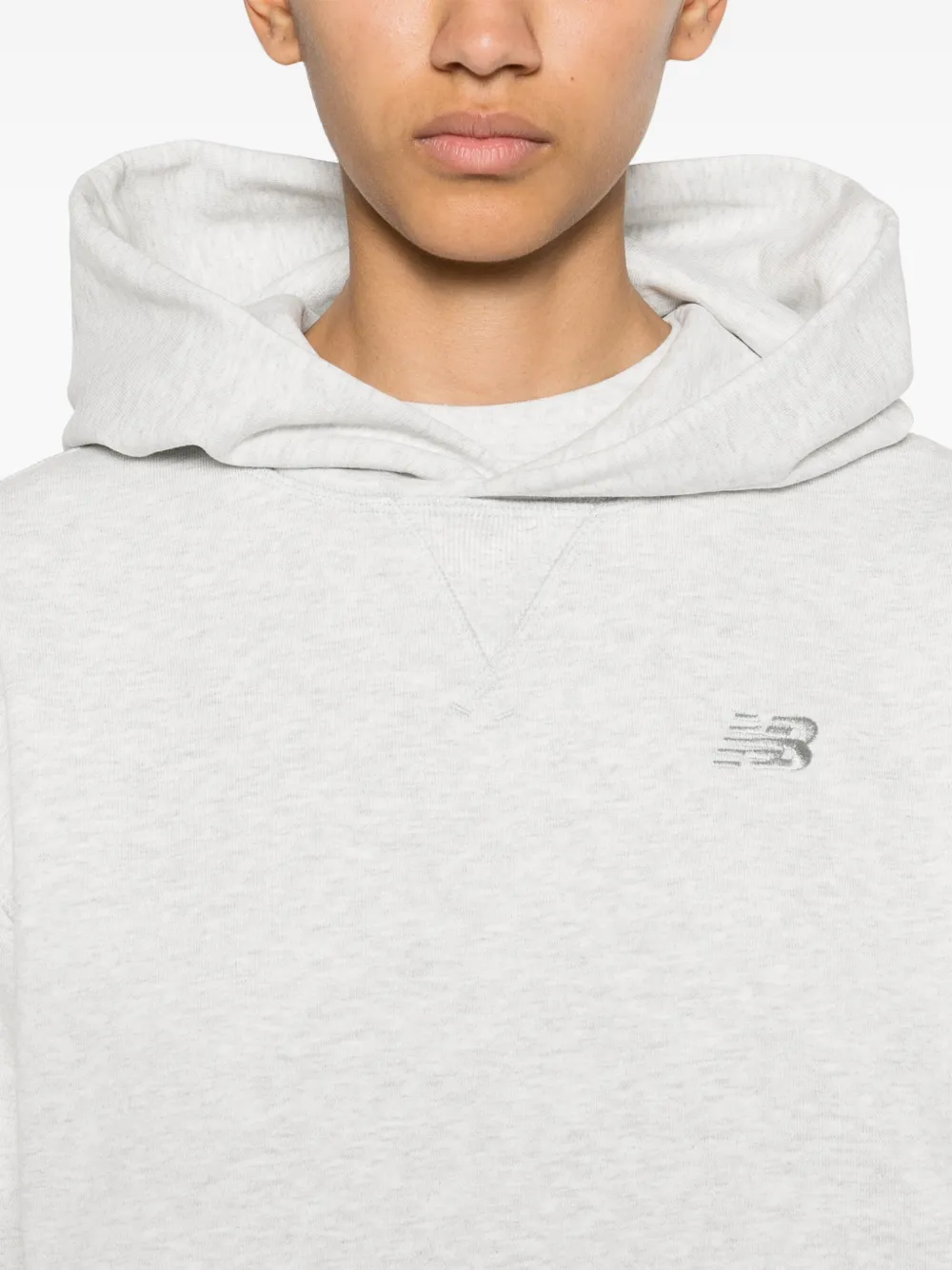 New Balance Katoenen hoodie Grijs