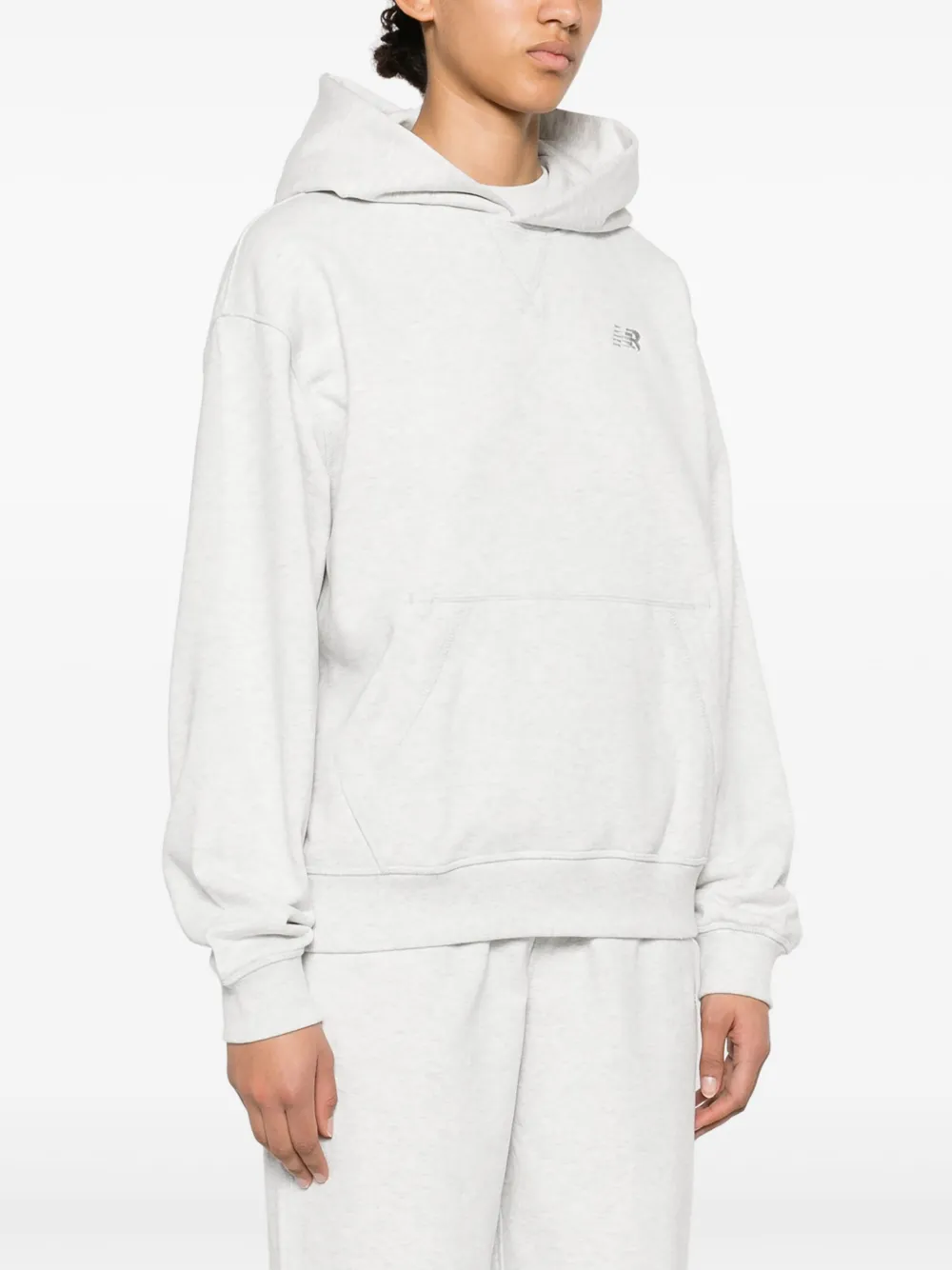 New Balance Katoenen hoodie Grijs