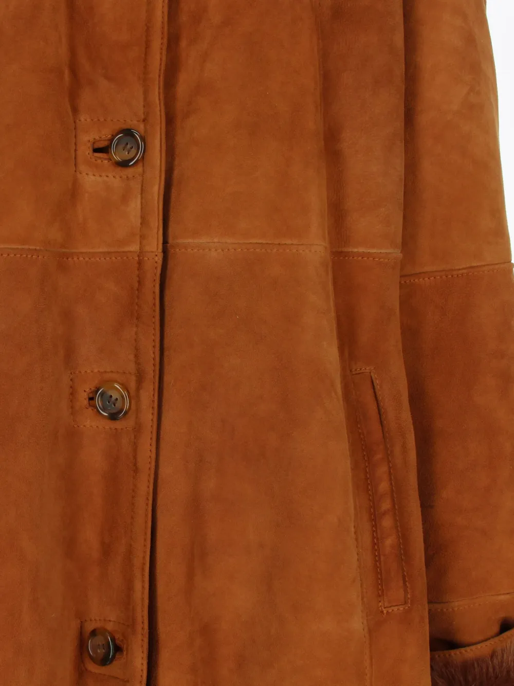 Pre-owned A.n.g.e.l.o. Vintage Cult 1980s Shearling Single-breasted Coat In 褐色