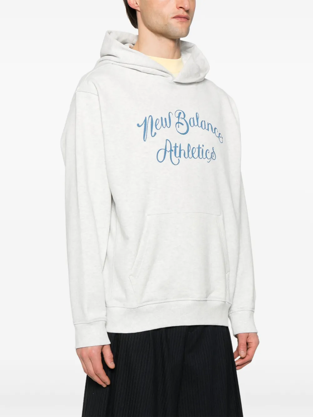 NEW BALANCE LOGO-EMBROIDERED HOODIE