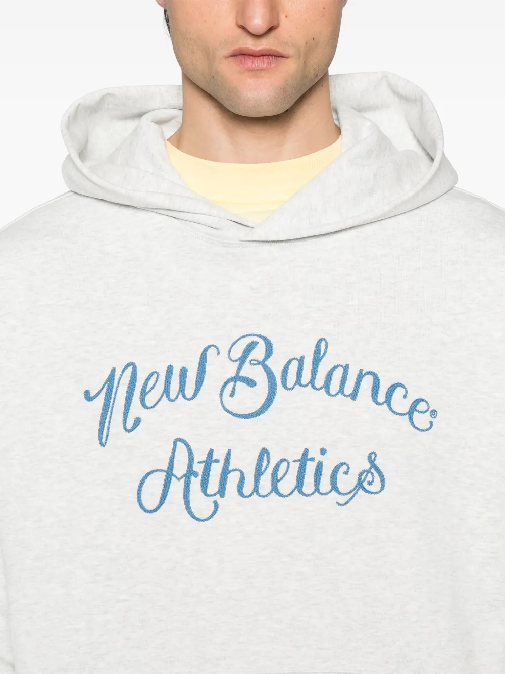Shop New Balance Logo-embroidered Hoodie In Ahh
