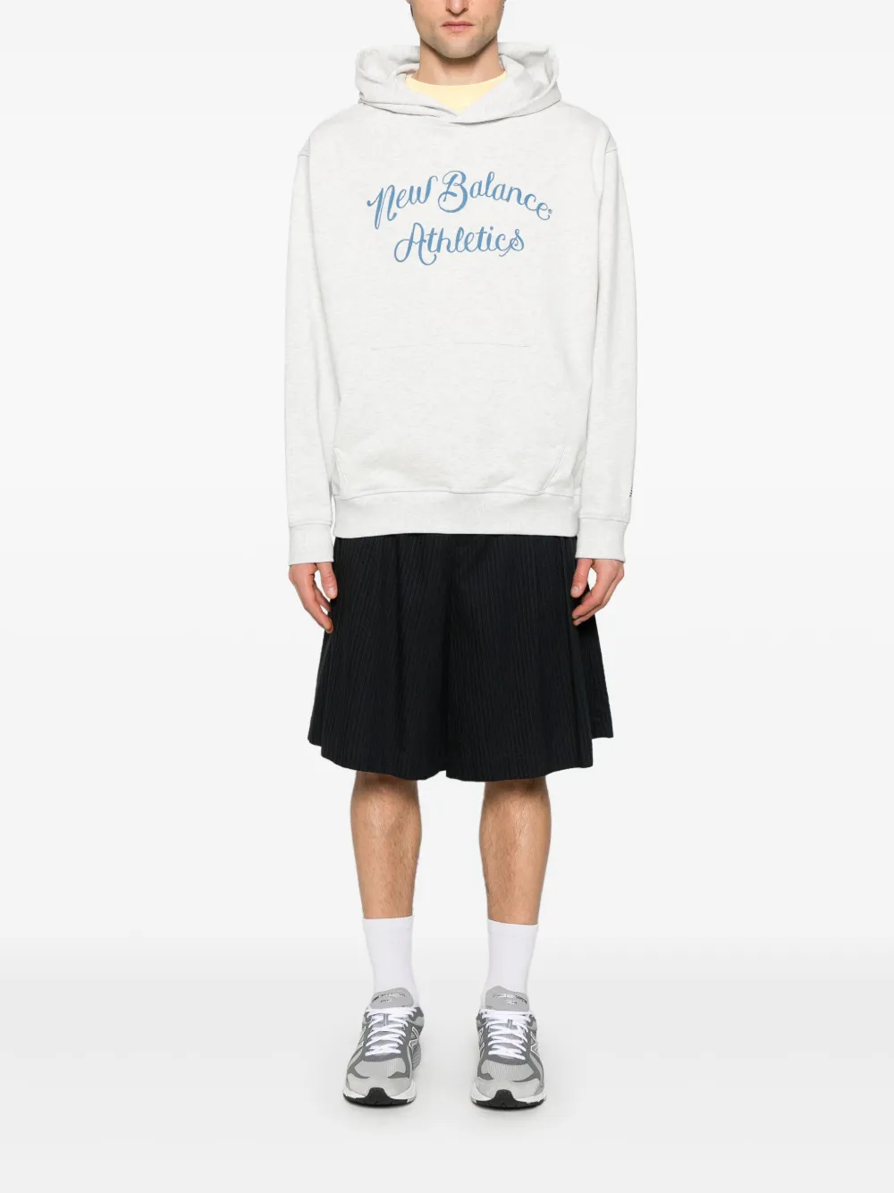 NEW BALANCE LOGO-EMBROIDERED HOODIE