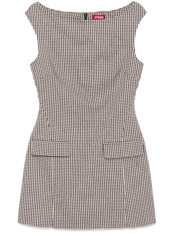staud brown and white dress Staud Walker Dress