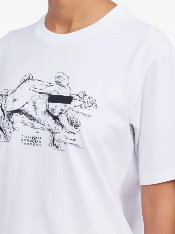 MM6プリントシャツ MM6 Maison Margiela プリント Tシャツ | ホワイト