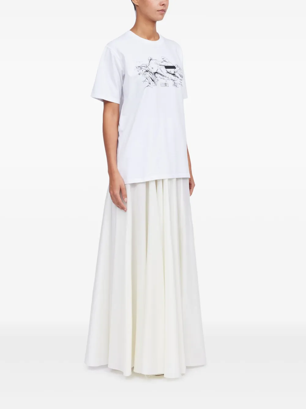 MM6 Maison Margiela T-shirt met print Wit