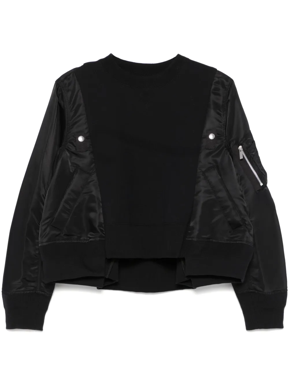Sacai Panelled Sweatshirt In Black