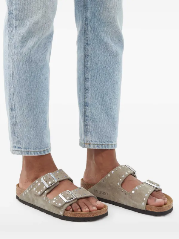 【BIRKENSTOCKレディースARIZONA】 Birkenstock Sandália Flat Arizona Rivet Com Tachas | Cinza