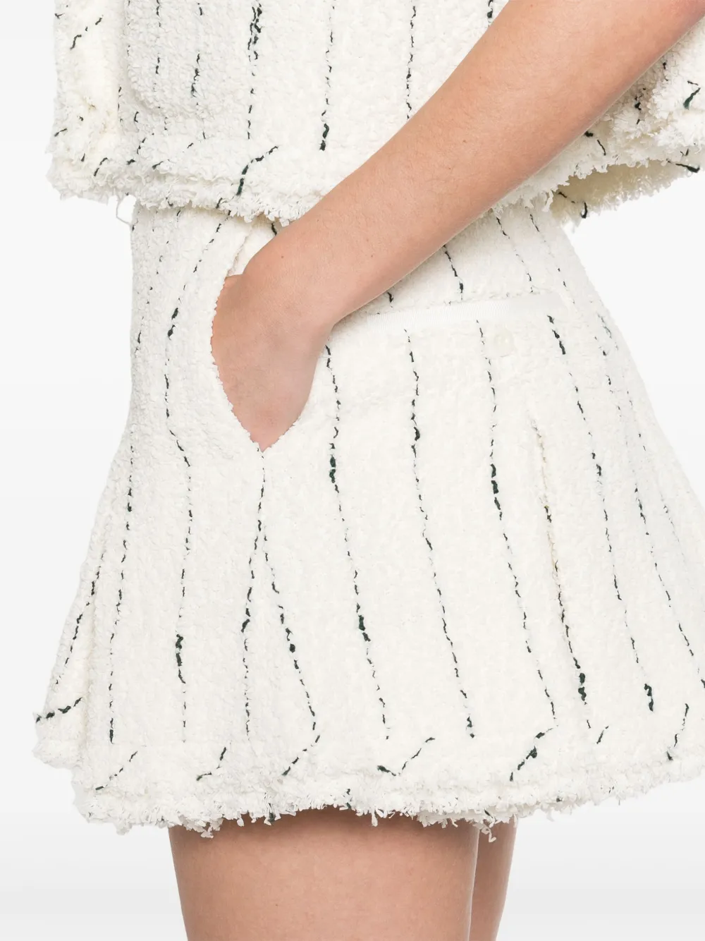 Sacai Tweed Shorts In White