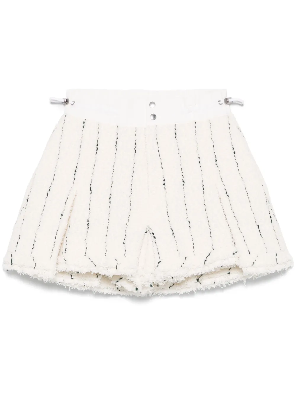 Sacai Tweed Shorts In White