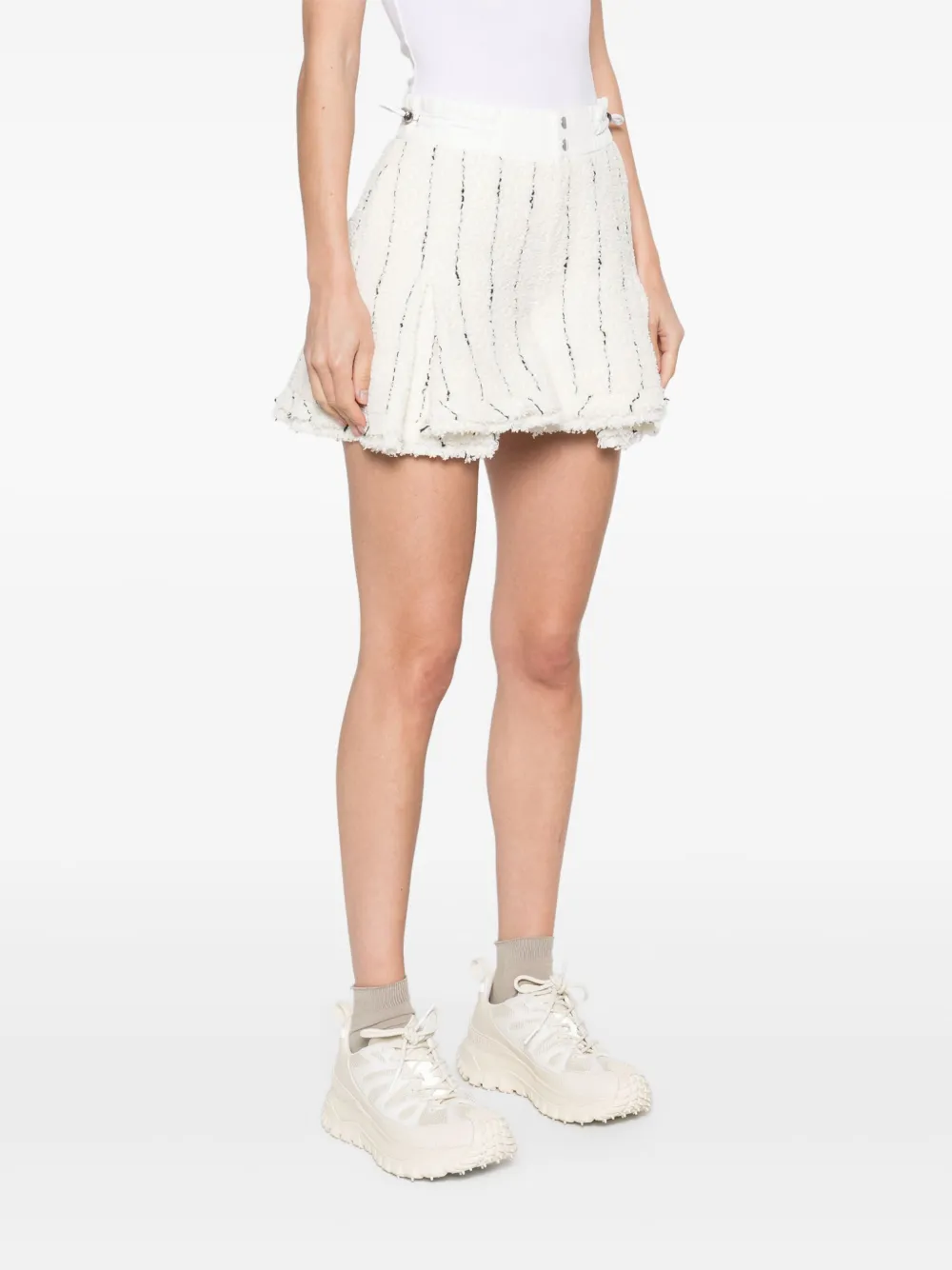 Sacai Tweed Shorts In White