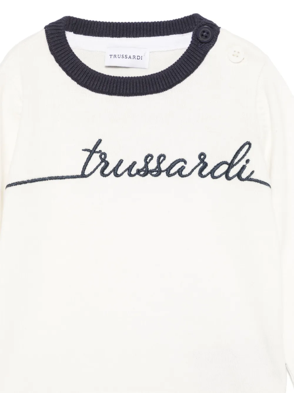 TRUSSARDI JUNIOR Trui met geborduurd logo Wit