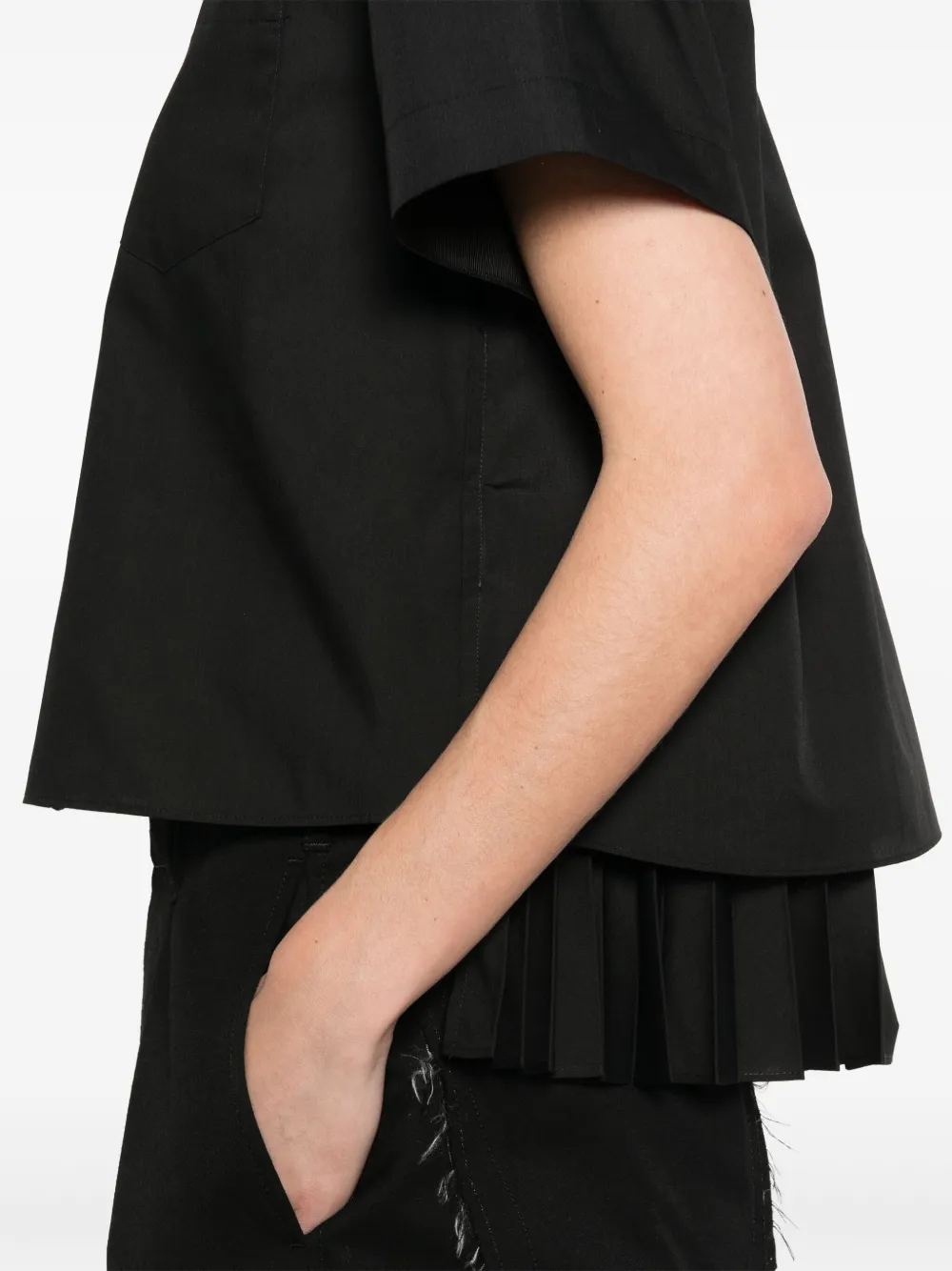 sacai Geplooide Blouse Zwart