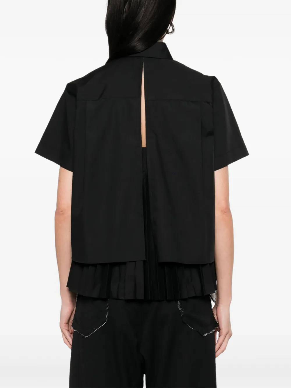 sacai Geplooide Blouse Zwart