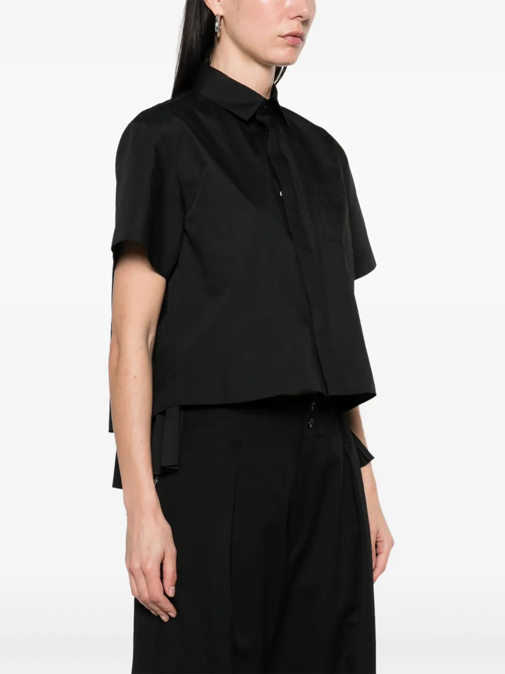 sacai Geplooide Blouse Zwart