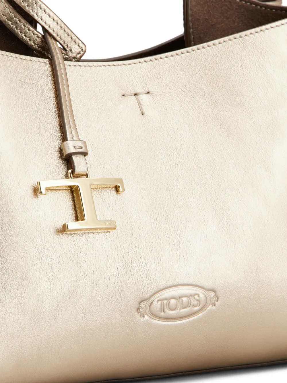 Shop Tod's T Timeless-charm Tote Bag In Gold