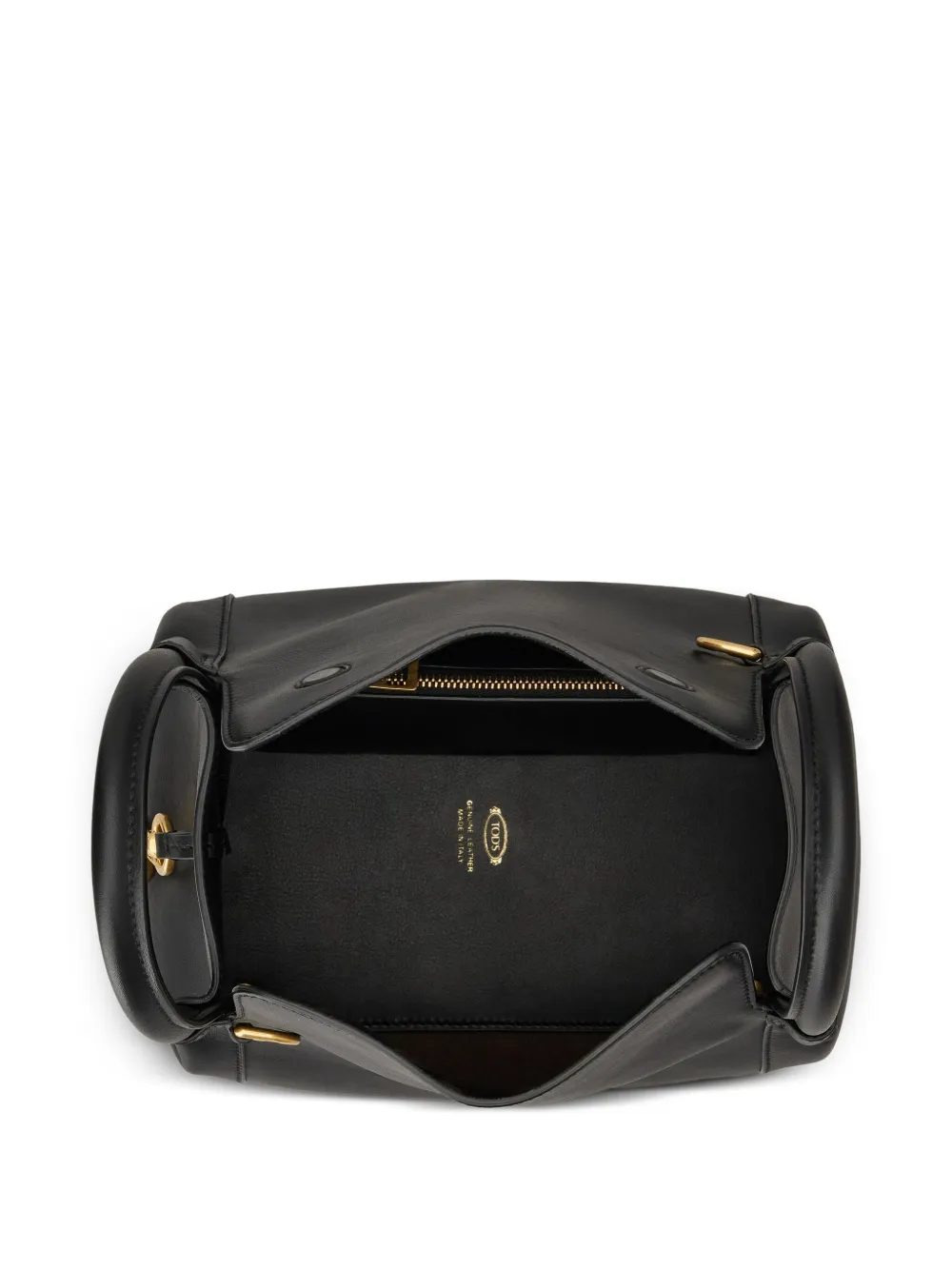 Tod's Leren shopper met logo Zwart