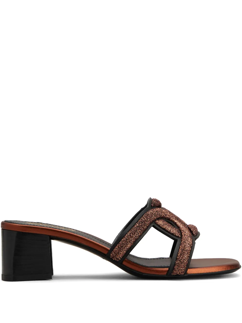 Tod's contoured-strap leather mules Black