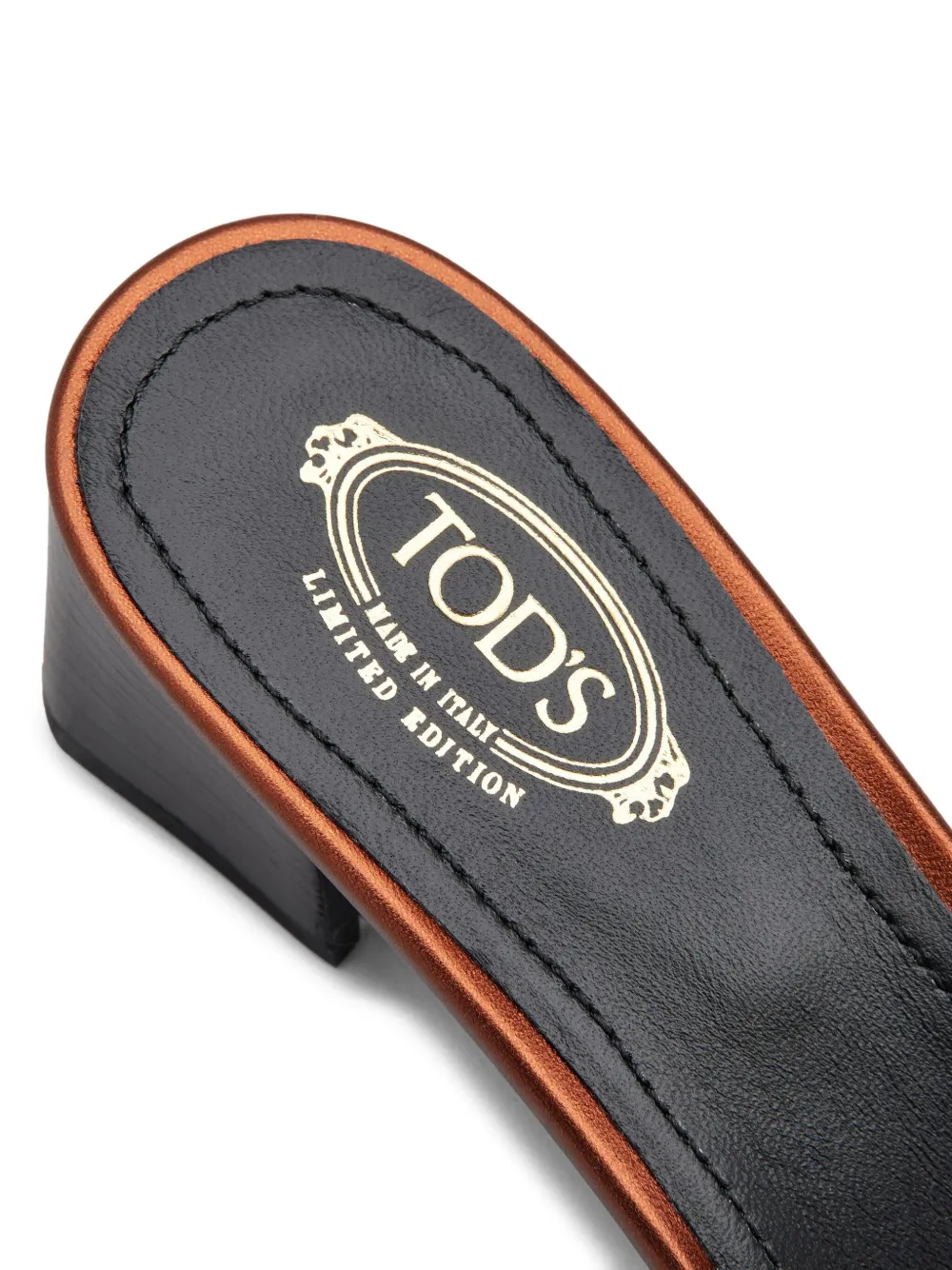 Tod's contoured-strap leather mules Black