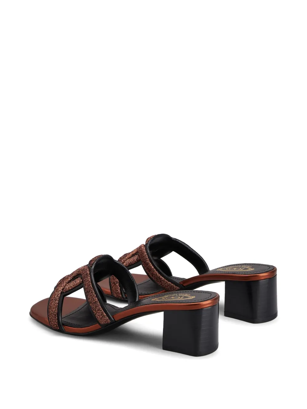 Tod's contoured-strap leather mules Black