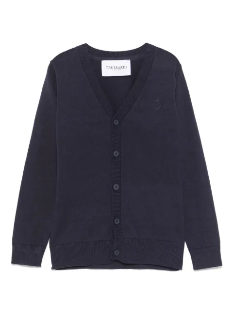 TRUSSARDI JUNIOR logo-embroidered cardigan 