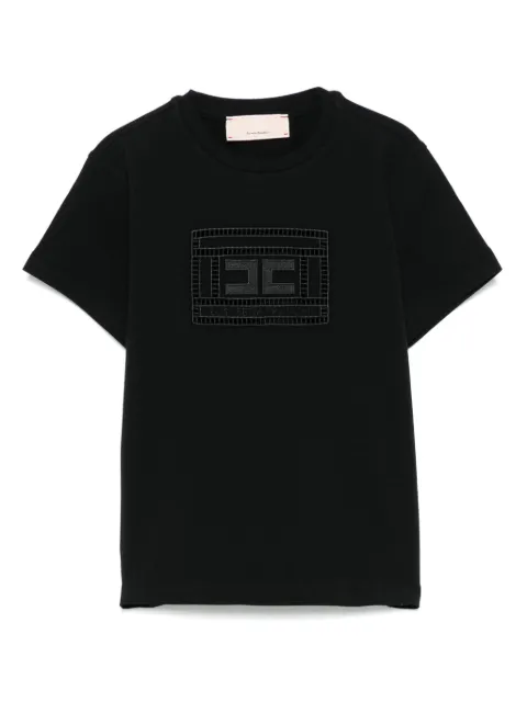 Elisabetta Franchi La Mia Bambina monogram-patch T-shirt