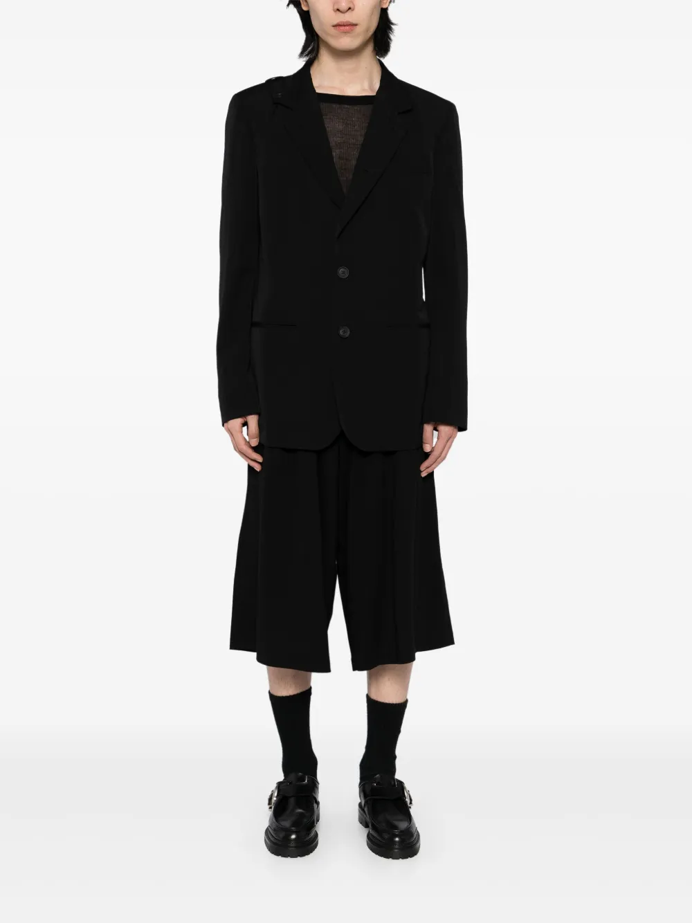 Yohji Yamamoto Regulation gabardine jack - Zwart