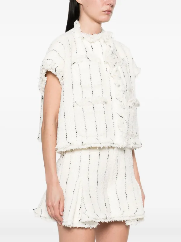 Sacai ツイード ジャケット | ホワイト | FARFETCH JP