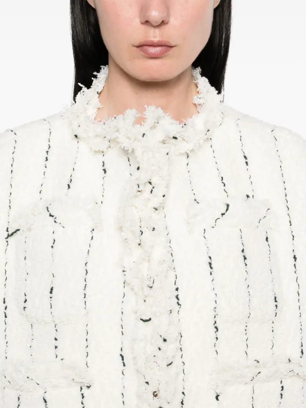 Sacai ツイード ジャケット | ホワイト | FARFETCH JP
