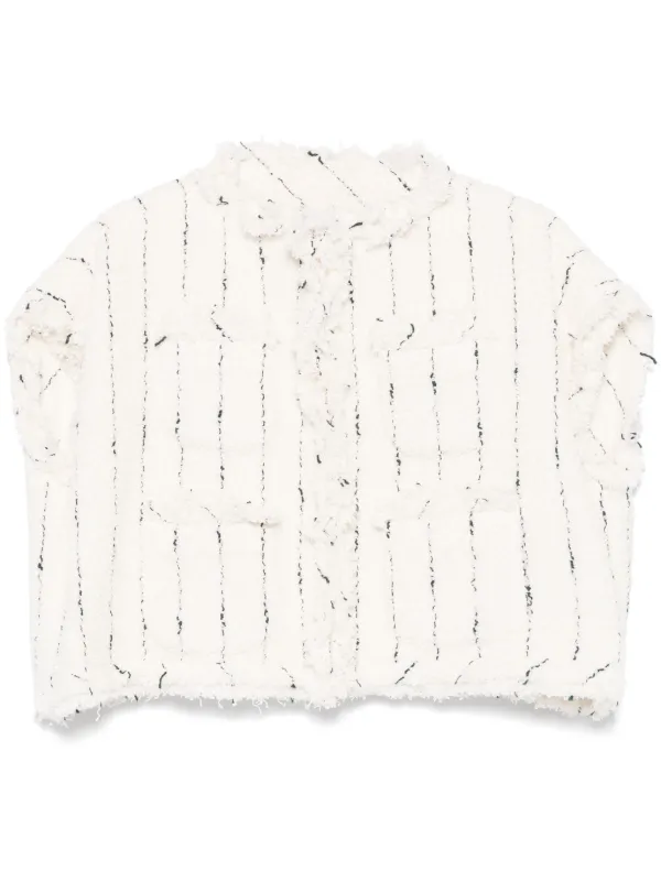 定価15万 sacai 22SS フレアツイードジャケット オフホワイト Sacai ツイード ジャケット | ホワイト | FARFETCH JP