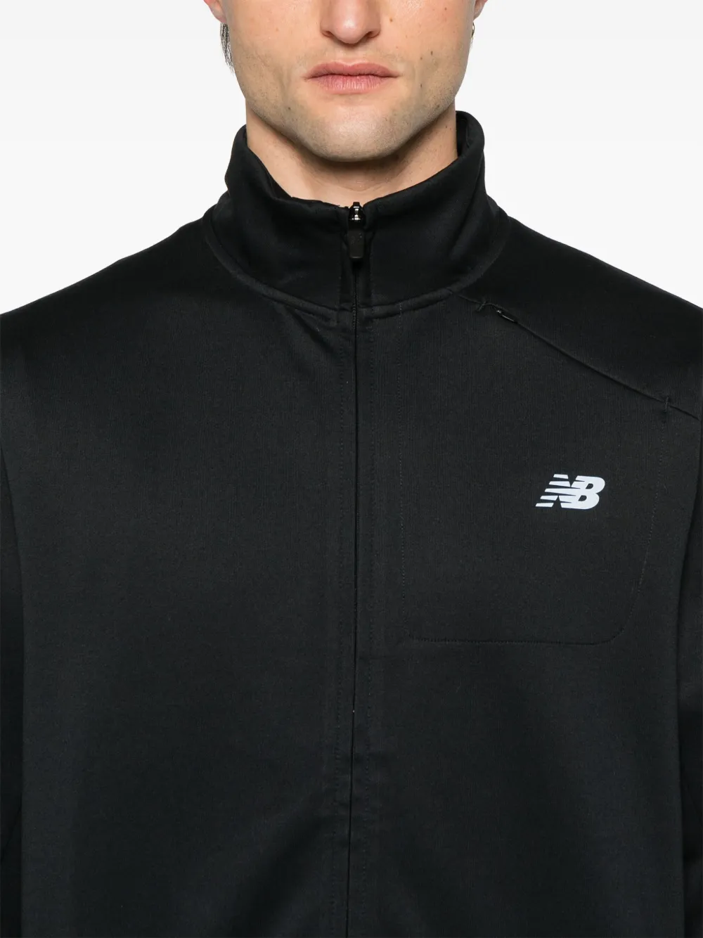 Shop New Balance Tech Full Zip-up Jacket In Black