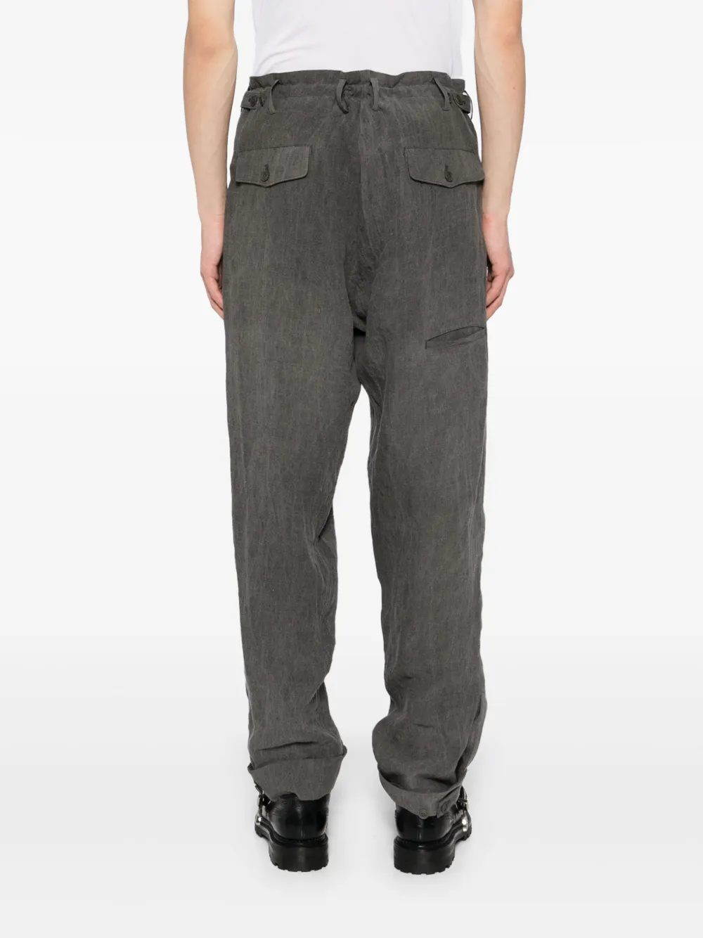 Yohji Yamamoto Broek met gekreukt effect Grijs