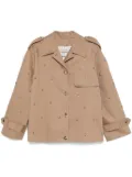 Golden Goose sequin-embellished cropped trench coat - Brown