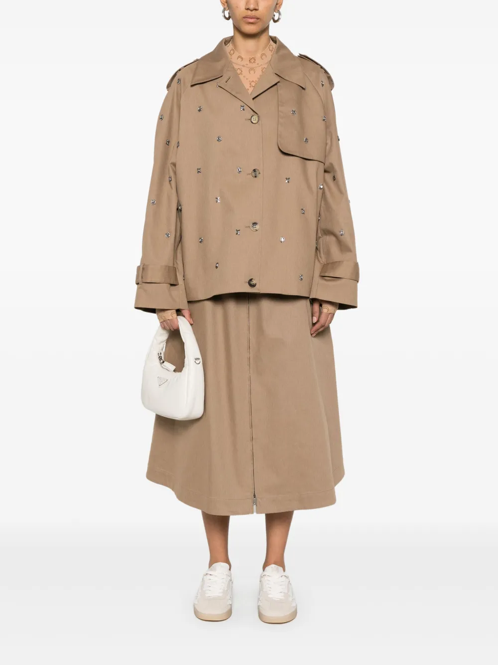 Golden Goose Cropped trenchcoat verfraaid met pailletten - Bruin