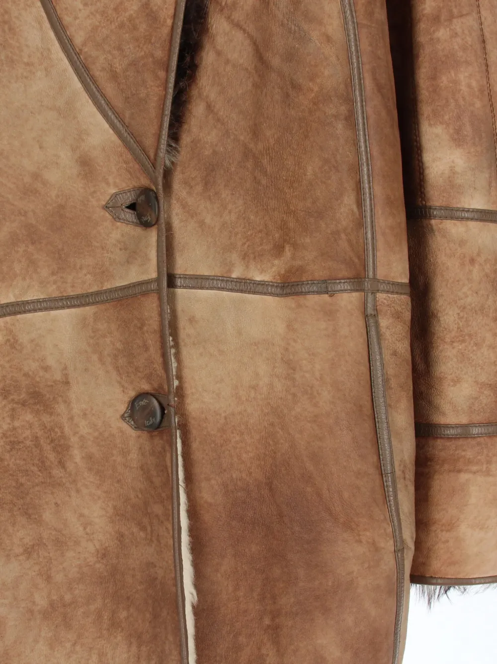 Pre-owned A.n.g.e.l.o. Vintage Cult 1980s Leather Coat In 褐色