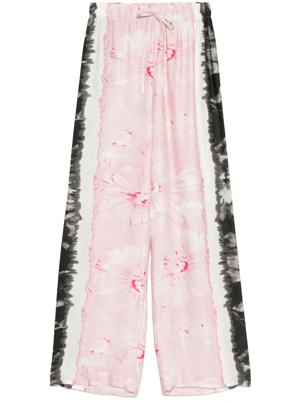 floral-print trousers